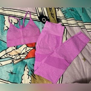 NWOT PINK Victoria's Secret Purple Sports Bra and Leggings Set